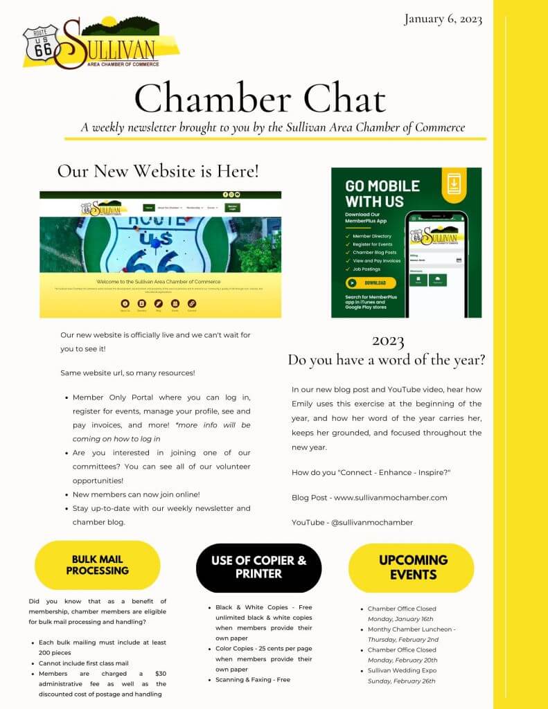 chamber newsletter
