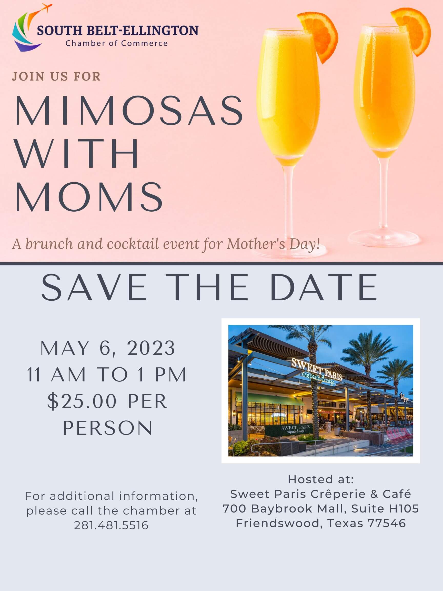 Mimosas with Mom's Flyer