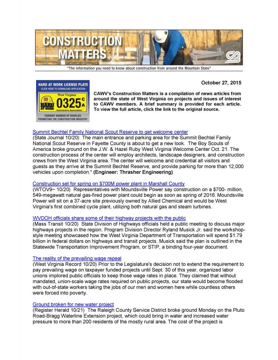 Member Information Contractors Association of West Virginia