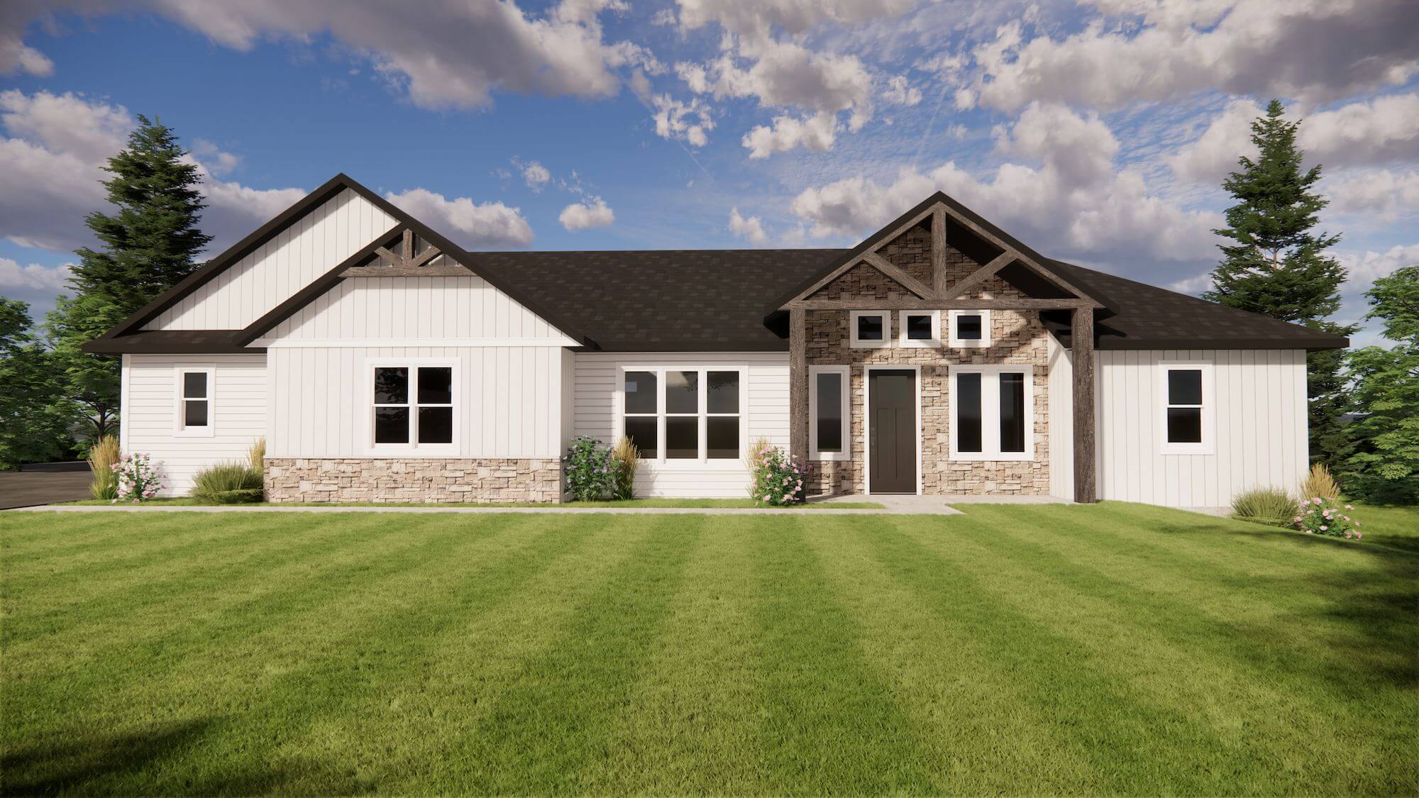 Home #2- Woodubury Custom Homes
148636 SMORE LANE  •  MOSINEE, WI
4 BED / 3.5 BATH  •  3,506 SQ FT  •  CUSTOM HOME
 
Features- • Dining room with custom trim details 
   and built-in wine rack
• Walk-through pantry with handcrafted 
   barn door
• Custom Iron Stair Rail
• Stained Garage Floor

• Great Room featuring lighted 
   suspended beams
• Home office
• Family living space with wet bar
• Play area with toy storage