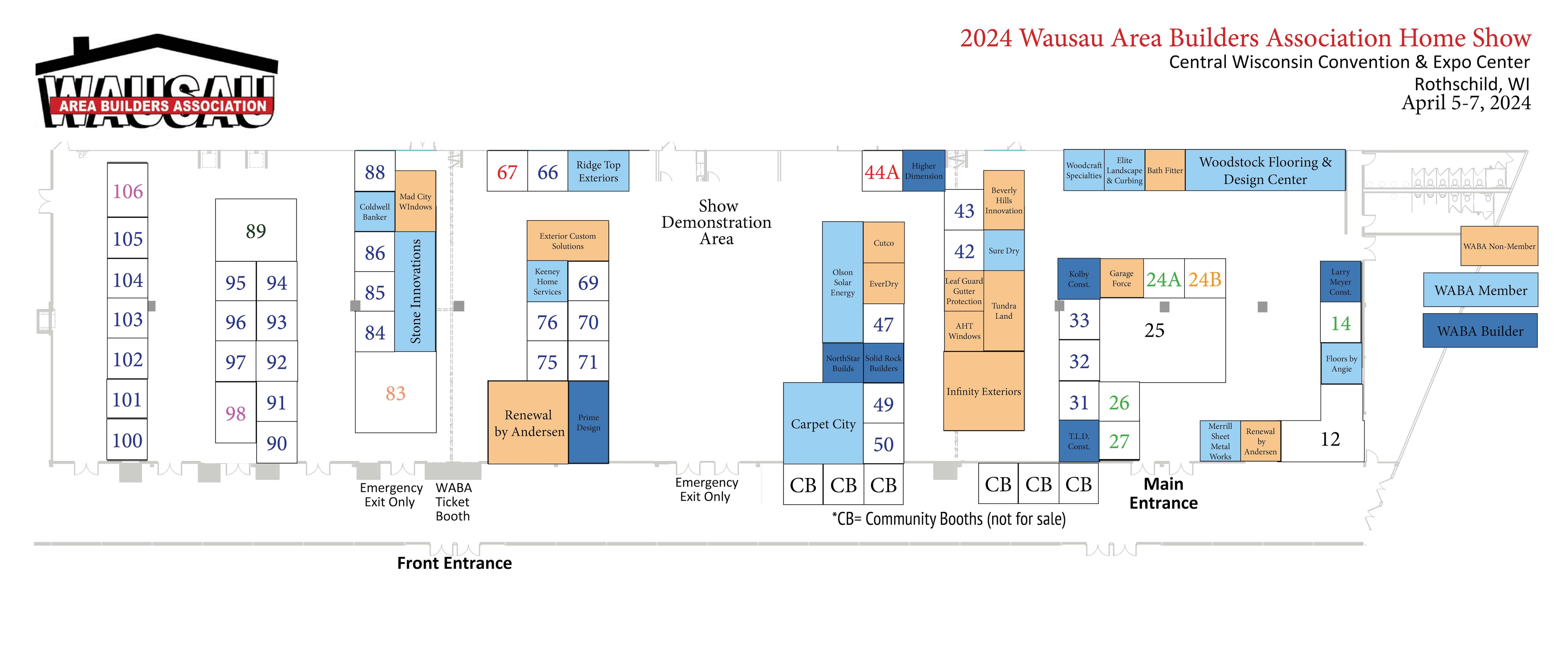 Home Show Wausau Area Builders Association   2024 Home Show Map Current 1.4 Copy 