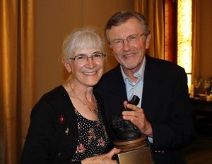 2015 recipient Kay Pranis receiving the lifetime achievement award