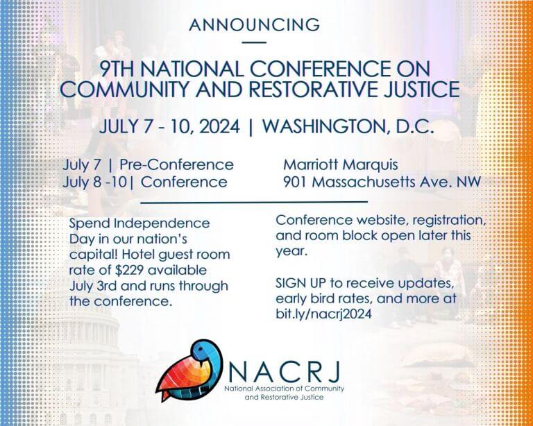 NACRJ Announces 9th National Conference; July 2024; Washington, D.C