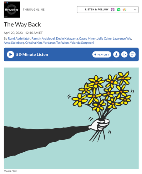 NPR Podcast "The Way Back" webpage screenshot
