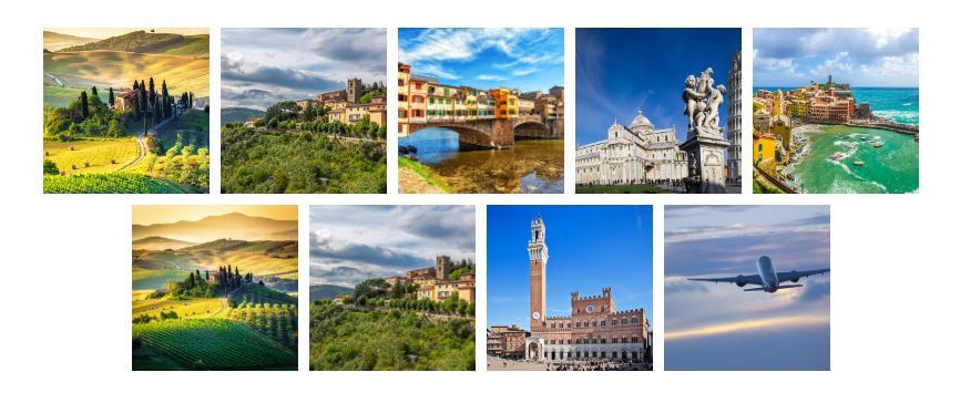 collage of places to see in italy