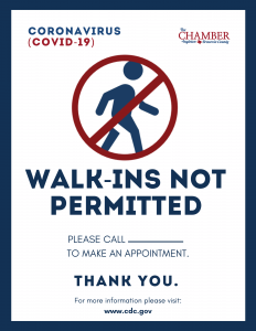 walk ins not permitted poster 