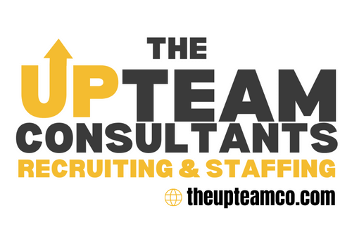 The Up Team Consultants Recruiting and Staffing Logo in yellow and black