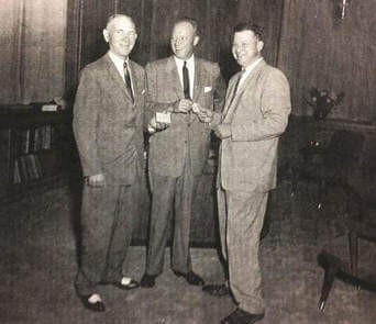 First CWC Board of Directors: left to right: Duke Dunbar, Attorney General, Steve McNichols, Governor & John Barnard Jr., Executive Director of the Colorado Water Congress. (photo from 1958).