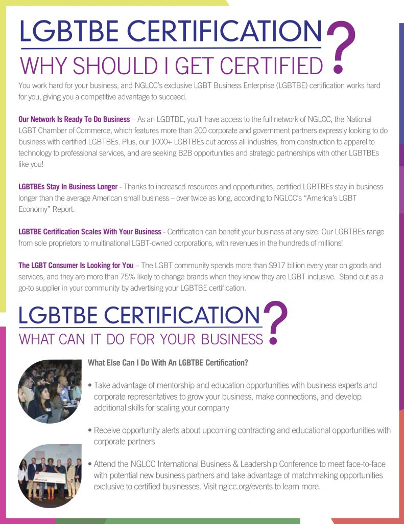 LGBTBE® Certification - Utah LGBTQ+ Chamber Of Commerce