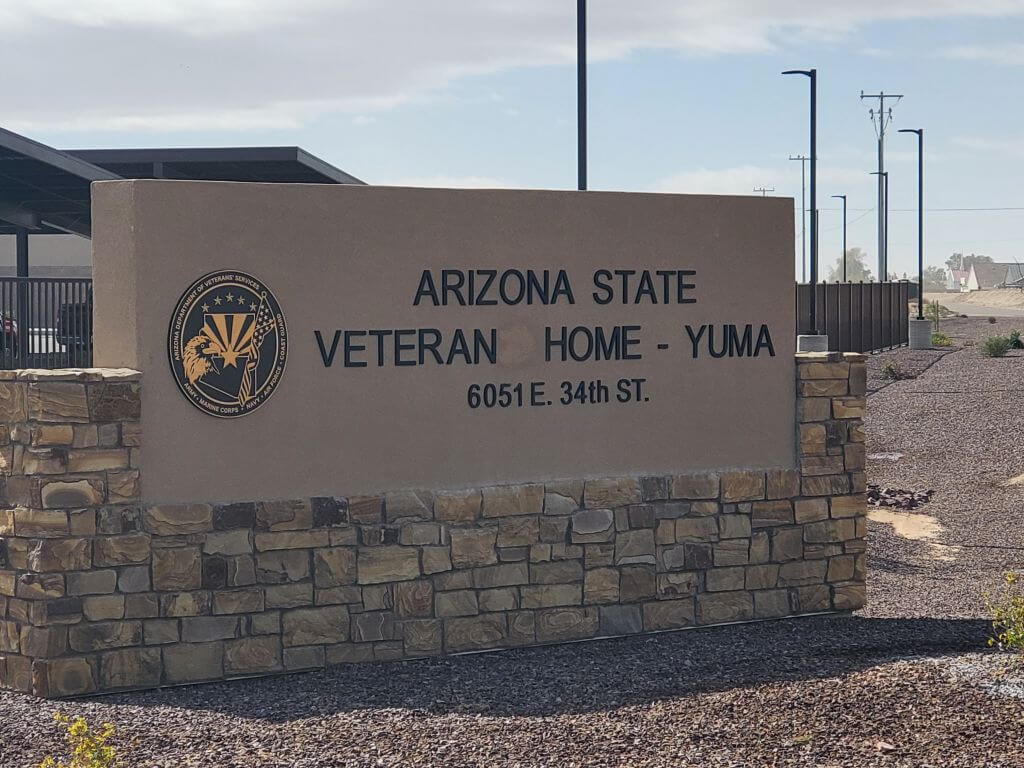 arizona state veteran home yuma sign