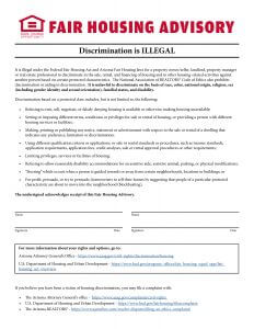 Fair Housing Advisory