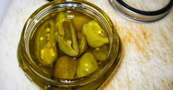 can of preserved peppers in brine