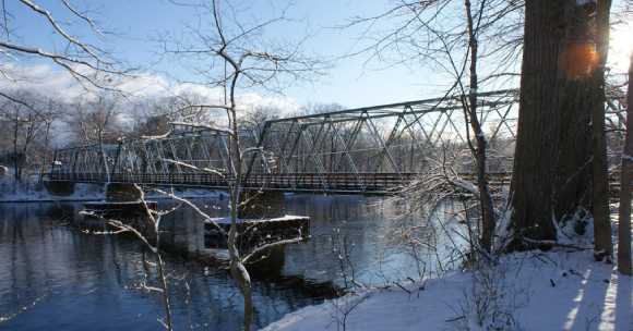 bridge over winter river