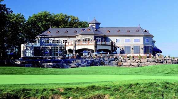 Saratoga National exterior building and patio