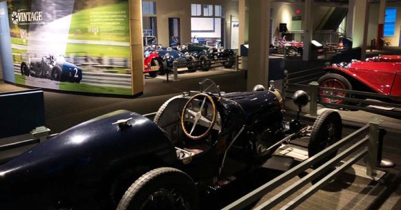 antique car museum interior