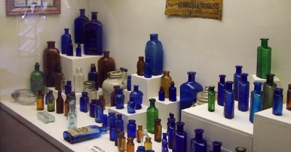 antique cobalt blue bottles