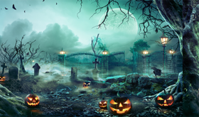 spooky halloween cemetary