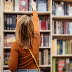 woman in bookstore