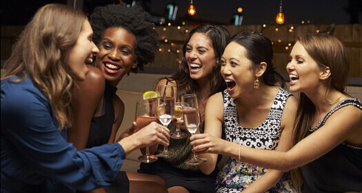 group of women toasting