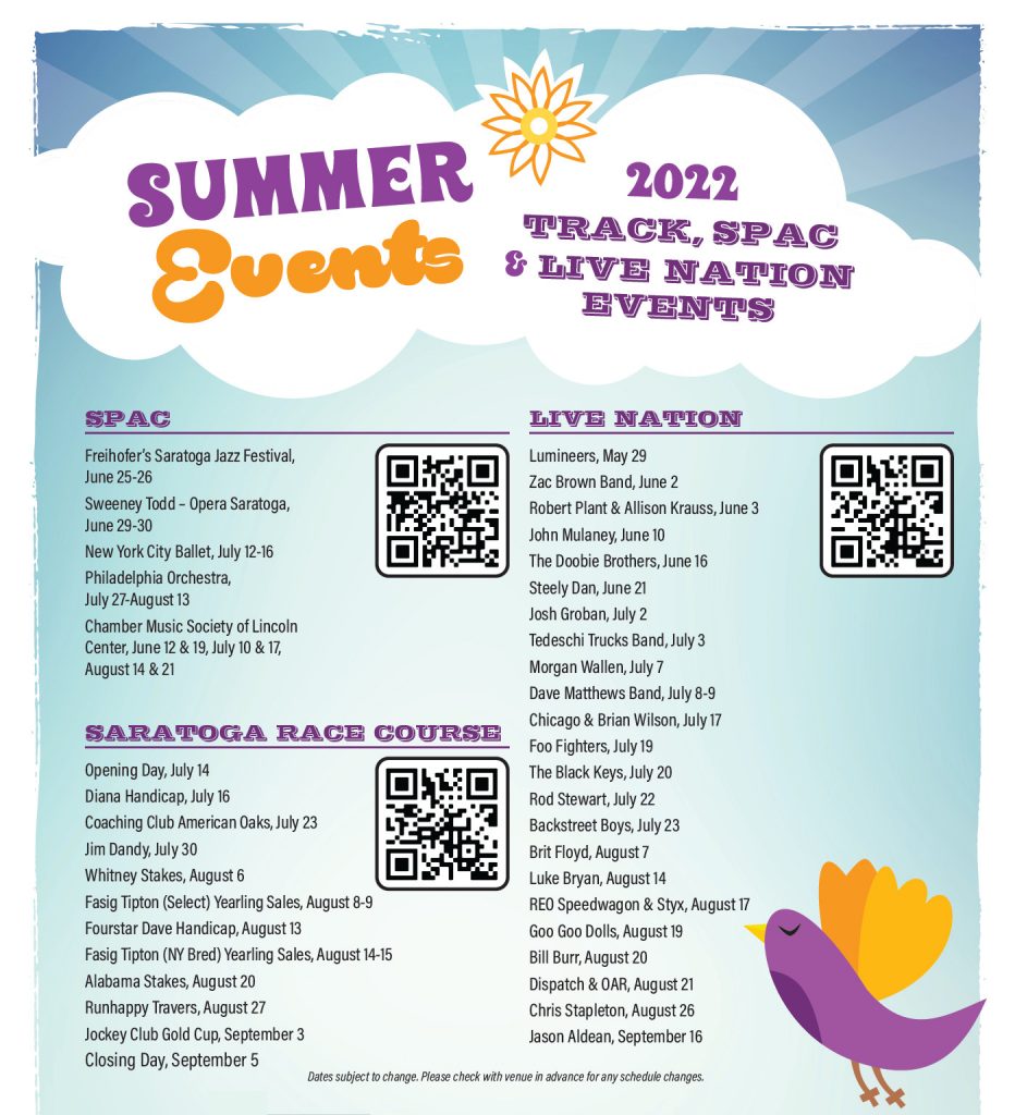 2022 Events Track, SPAC, Live Nation Saratoga County Chamber of
