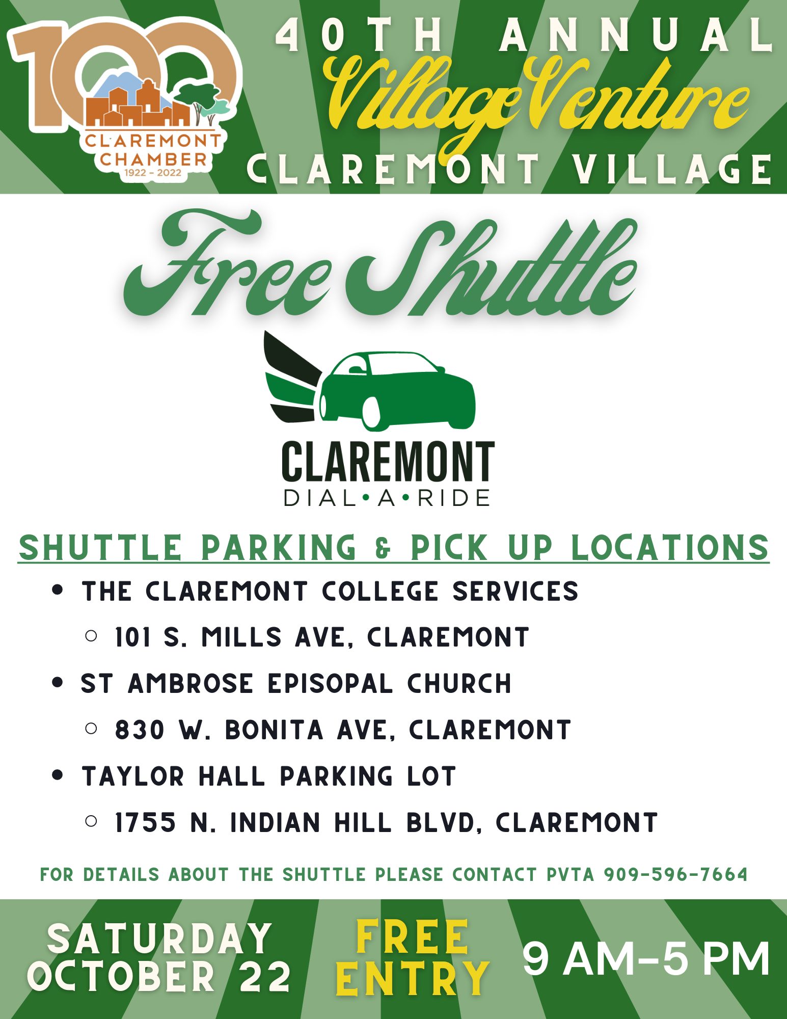 Free Shuttle PVTA Claremont Dial A Ride