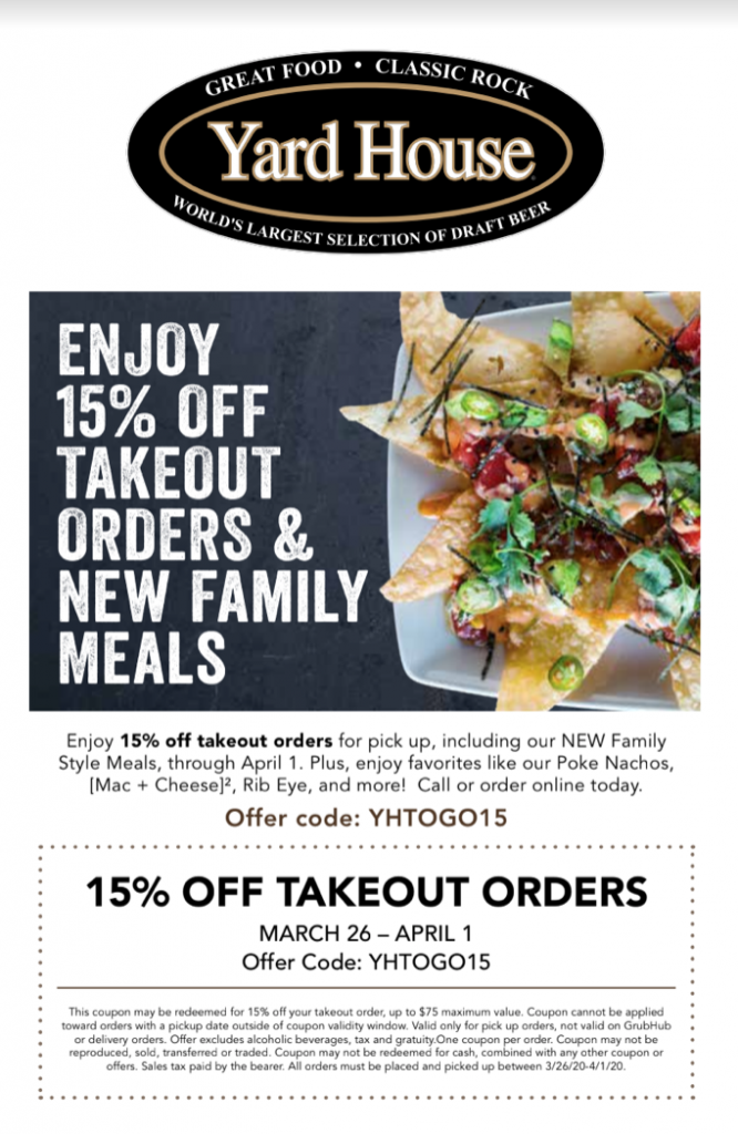 Yard House Chino Hills Takeout Delivery