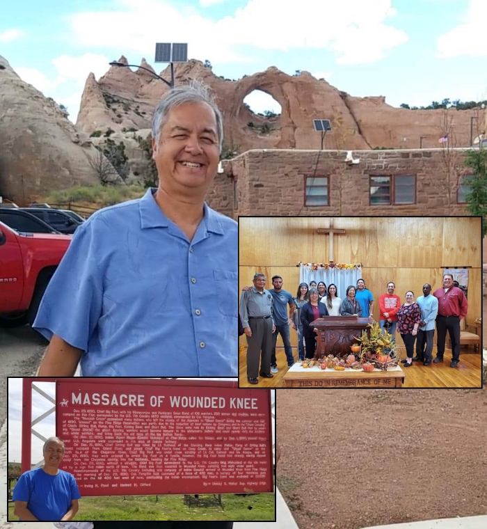 Robert De Corah visiting the Tribal Office of the Navajo at Window Rock AZ, Sharing the Word, and at Wounded Knee in SD. Robert De Corah from Native Ministries International Visiting Natives Across the Country