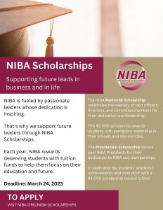 2023 NIBA Scholarship Flyer