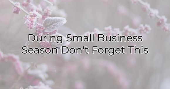During Small Business Season Don't Forget This