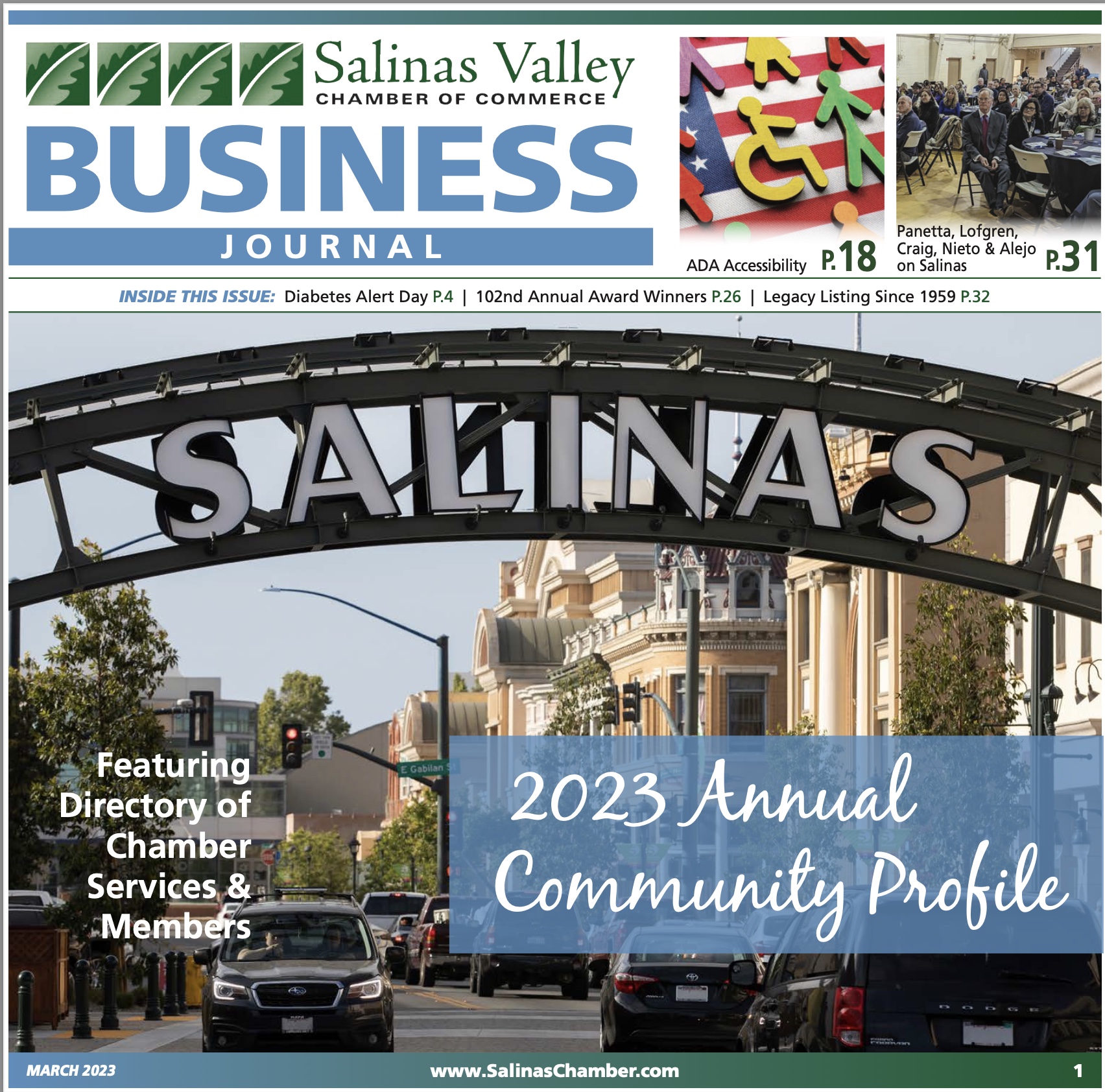 Annual Guide featuring community profile and directory of chamber members and businesses.