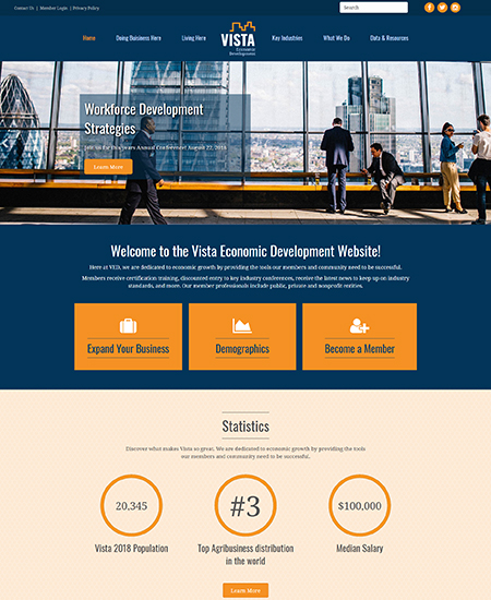 Economic Development demo website home page