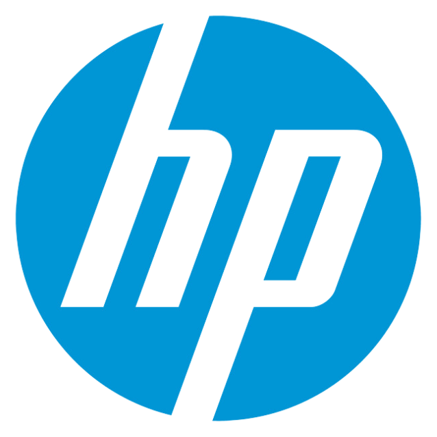 HP Logo clear back white letters