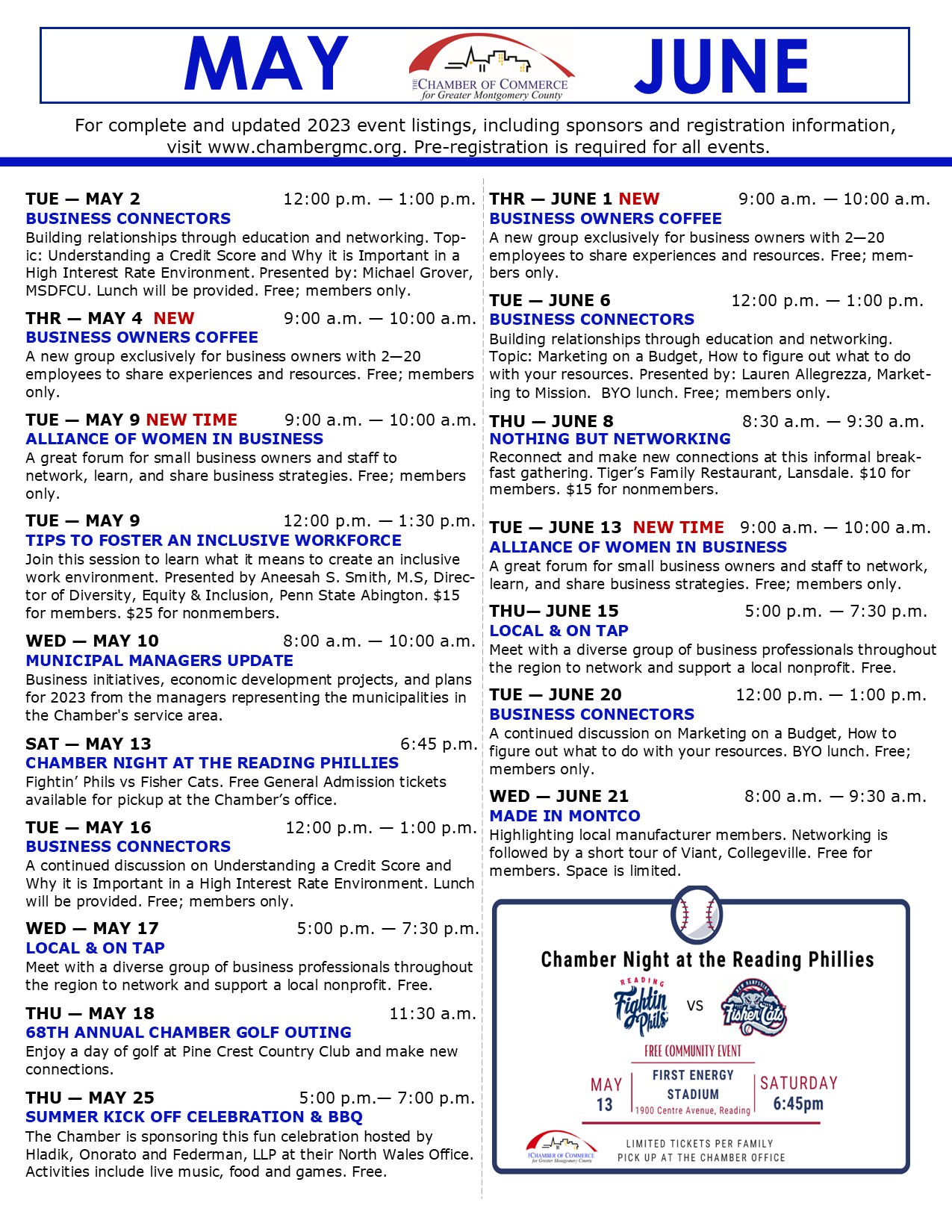 May June 2023 Print Calendar | The Chamber of Commerce for Greater Montgomery  County