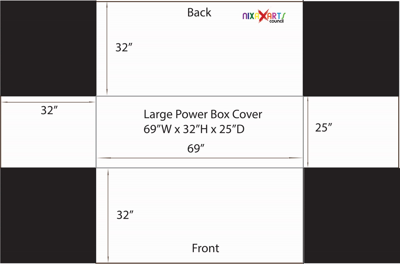 Large Power Box Cover Dimensions (Large)