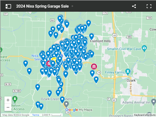 screenshot garage sale map 2024