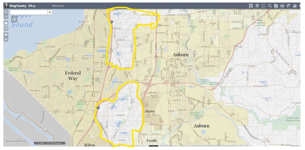 Unincorporated King Greater Federal Way Chamber Of Commerce   King Co Uni Map 