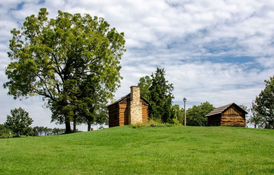 Historic buildings on the grounds of Booker T. Washington National Monument