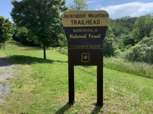Trailhead at Jackrabbit Mountain in Hayesville, NC