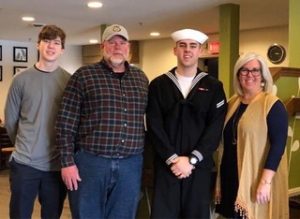 US Sailor Jake Hinke with his family