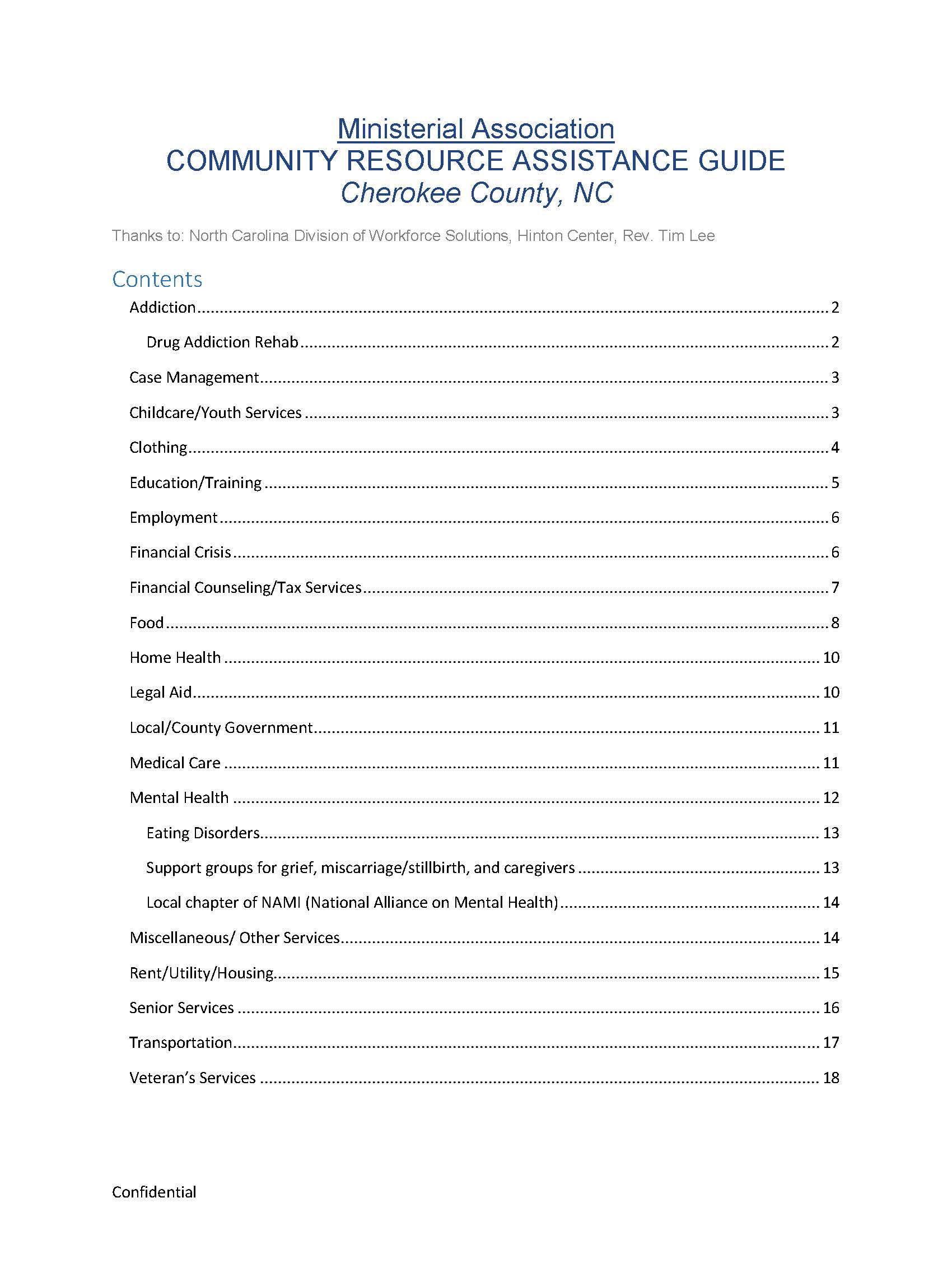 Cherokee County Community Resource
