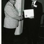 Irv Lieberman, George Chandler receiving the best Information Science Movie Award