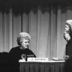 Gerard Platau announcing the 1981 Watson Davis Award winner Also pictured: Ruth Tighe, Jan Krcmar