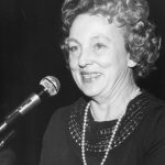 Claire Schultz receiving 1980 Award of Merit