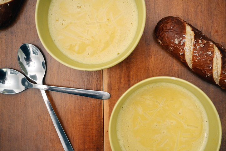 creamy cheese soup slow cooked with beer