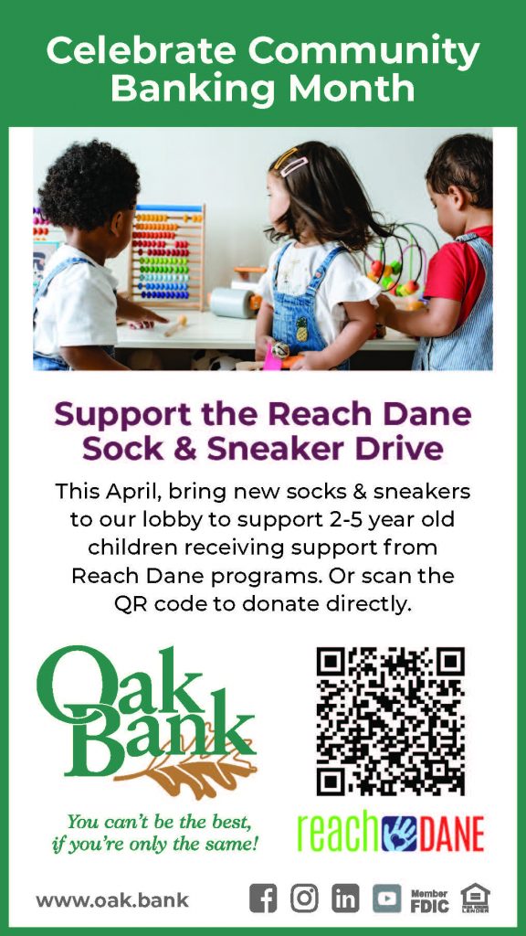 OB-24 008 WMG Small Print Ads C - Community Banking Month - Reach Dane Sock Sneaker Drive_v3 (1)