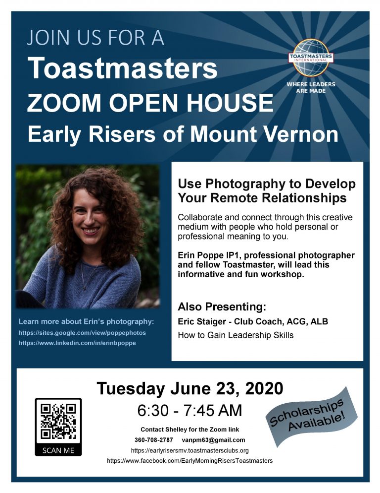 Early Risers of Mount Vernon Toastmasters ZOOM OPEN HOUSE Mount Vernon Chamber of Commerce