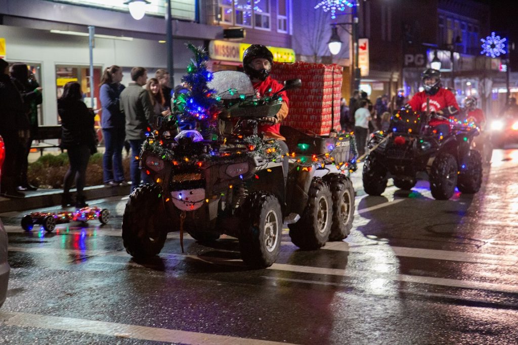 decorated ATV with christmas lights at Mission's Candlelight Parade