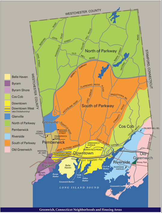 Greenwich CT Neighborhoods MAP