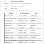 Town of Greenwich Holiday Schedule for Agencies and Departments
