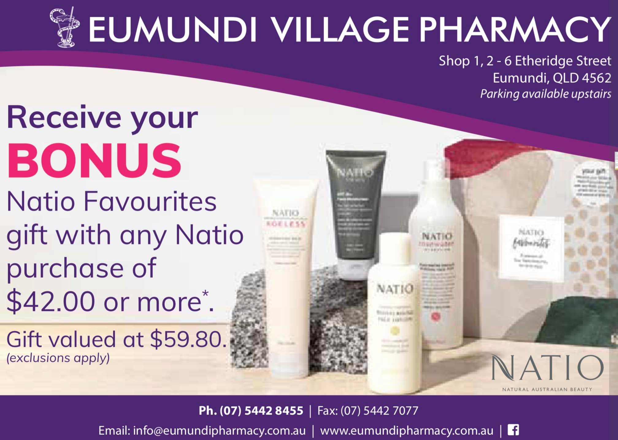 Natio BONUS available at Eumundi Village Pharmacy